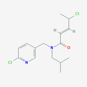 molecular formula C15H20Cl2N2O B12922619 (2E)-4-chloro-N-[(6-chloropyridin-3-yl)methyl]-N-(2-methylpropyl)pent-2-enamide 