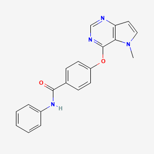 molecular formula C20H16N4O2 B12922652 4-((5-Methyl-5H-pyrrolo[3,2-d]pyrimidin-4-yl)oxy)-N-phenylbenzamide CAS No. 919280-39-0