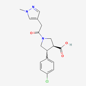 (3S,4R)-4-(4-Chlorophenyl)-1-(2-(1-methyl-1H-pyrazol-4-yl)acetyl)pyrrolidine-3-carboxylic acid