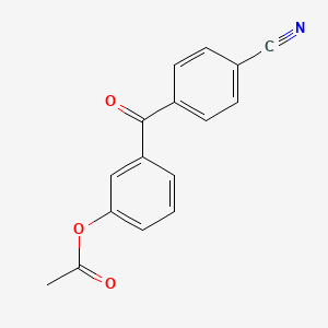 molecular formula C16H11NO3 B1292267 3-乙酰氧基-4'-氰基二苯甲酮 CAS No. 890099-71-5