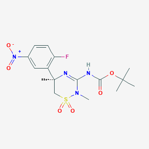 tert-Butyl (R)-(5-(2-fluoro-5-nitrophenyl)-2,5-dimethyl-1,1-dioxido-5,6-dihydro-2H-1,2,4-thiadiazin-3-yl)carbamate