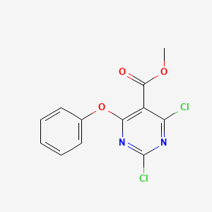 molecular formula C12H8Cl2N2O3 B12922721 Methyl 2,4-dichloro-6-phenoxypyrimidine-5-carboxylate CAS No. 87847-83-4