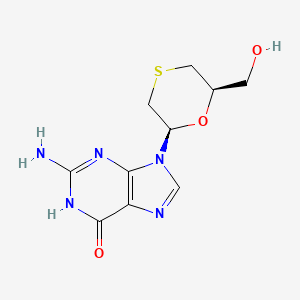 (6-(Hydroxymethyl)-1,4-oxathian-2-yl)-guanine