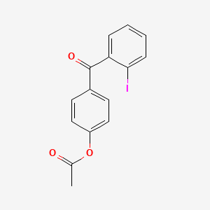 molecular formula C15H11IO3 B1292292 4-乙酰氧基-2'-碘二苯甲酮 CAS No. 890099-48-6