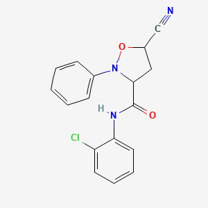 3-Isoxazolidinecarboxamide, N-(2-chlorophenyl)-5-cyano-2-phenyl-