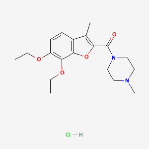 Piperazine, 1-((6,7-diethoxy-3-methyl-2-benzofuranyl)carbonyl)-4-methyl-, monohydrochloride