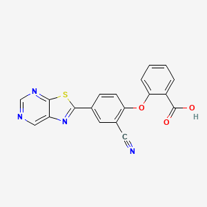 2-[2-Cyano-4-([1,3]thiazolo[5,4-d]pyrimidin-2-yl)phenoxy]benzoic acid