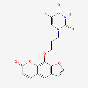 2,4(1H,3H)-Pyrimidinedione, 5-methyl-1-(3-((7-oxo-7H-furo(3,2-g)(1)benzopyran-9-yl)oxy)propyl)-