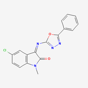 5-Chloro-1-methyl-3-((5-phenyl-1,3,4-oxadiazol-2-yl)imino)indolin-2-one