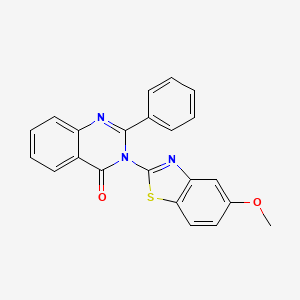 molecular formula C22H15N3O2S B12923019 3-(5-Methoxy-1,3-benzothiazol-2-yl)-2-phenylquinazolin-4(3H)-one CAS No. 918154-63-9