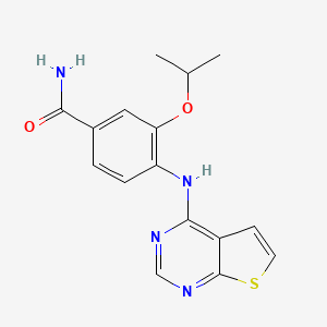 3-[(Propan-2-yl)oxy]-4-[(thieno[2,3-d]pyrimidin-4-yl)amino]benzamide