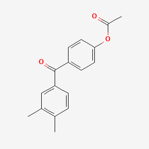 molecular formula C17H16O3 B1292319 4-Acetoxy-3',4'-dimethylbenzophenone CAS No. 890100-35-3