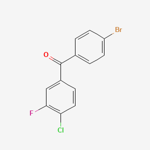 molecular formula C13H7BrClFO B1292327 4-溴-4'-氯-3'-氟二苯甲酮 CAS No. 951890-62-3