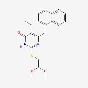 molecular formula C21H24N2O3S B12923326 4(1H)-Pyrimidinone, 2-((2,2-dimethoxyethyl)thio)-5-ethyl-6-(1-naphthalenylmethyl)- CAS No. 199852-06-7