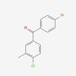 molecular formula C14H10BrClO B1292333 4-溴-4'-氯-3'-甲基苯基酮 CAS No. 951891-16-0