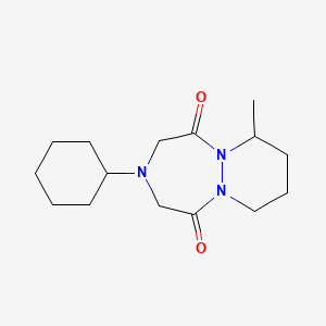 molecular formula C15H25N3O2 B12923357 3-Cyclohexyl-7-methylhexahydro-1H-pyridazino[1,2-a][1,2,5]triazepine-1,5(2H)-dione CAS No. 67744-72-3