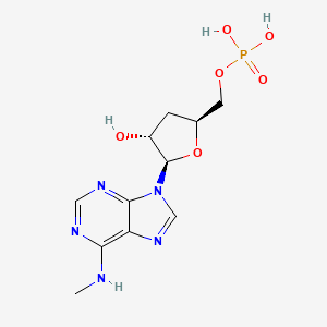 molecular formula C11H16N5O6P B12923370 N(6)-Methyl-3'-deoxy-5'-adenylic acid CAS No. 4362-94-1