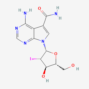 4-Amino-7-(4-hydroxy-5-hydroxymethyl-3-iodo-tetrahydro-furan-2-yl)-7H-pyrrolo(2,3-d)pyrimidine-5-carboxylic acid amide