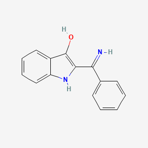 molecular formula C15H12N2O B12923452 3H-Indol-3-one, 2-(aminophenylmethylene)-1,2-dihydro- CAS No. 96682-77-8