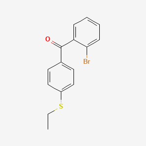 molecular formula C15H13BrOS B1292346 2-Bromo-4'-(ethylthio)benzophenone CAS No. 951885-44-2