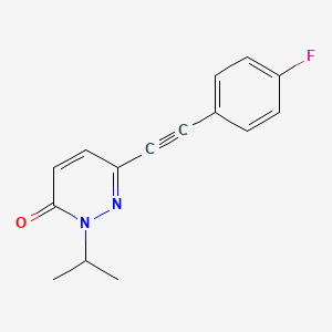 molecular formula C15H13FN2O B12923496 6-[(4-Fluorophenyl)ethynyl]-2-(propan-2-yl)pyridazin-3(2H)-one CAS No. 524919-62-8