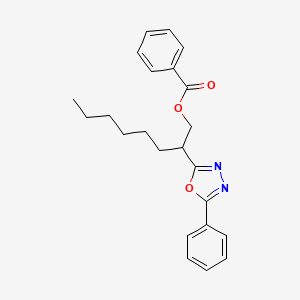 molecular formula C23H26N2O3 B12923498 2-(5-Phenyl-1,3,4-oxadiazol-2-yl)octyl benzoate 