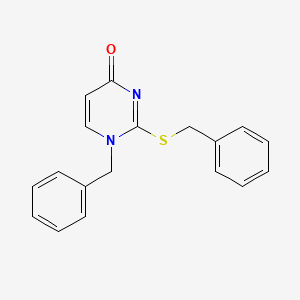 molecular formula C18H16N2OS B12923505 1-Benzyl-2-(benzylthio)pyrimidin-4(1H)-one CAS No. 6146-26-5