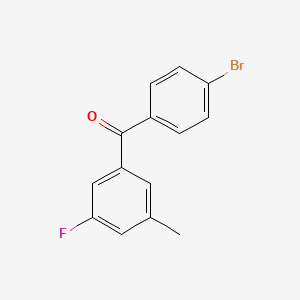 molecular formula C14H10BrFO B1292352 4-Bromo-3'-fluoro-5'-methylbenzophenone CAS No. 951886-71-8