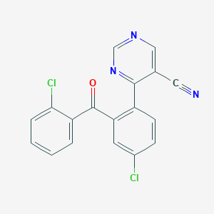 4-(4-Chloro-2-(2-chlorobenzoyl)phenyl)pyrimidine-5-carbonitrile