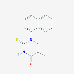 molecular formula C15H14N2OS B12923622 5-Methyl-1-(naphthalen-1-yl)-2-sulfanylidenetetrahydropyrimidin-4(1H)-one CAS No. 87973-72-6