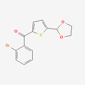 B1292365 2-(2-Bromobenzoyl)-5-(1,3-dioxolan-2-YL)thiophene CAS No. 898778-01-3