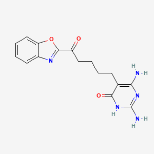 molecular formula C16H17N5O3 B12923650 2,6-Diamino-5-[5-(1,3-benzoxazol-2-yl)-5-oxopentyl]pyrimidin-4(1H)-one CAS No. 647831-13-8