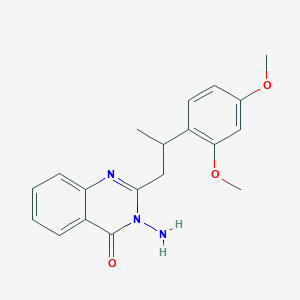 molecular formula C19H21N3O3 B12923679 3-Amino-2-(2-(2,4-dimethoxyphenyl)propyl)quinazolin-4(3H)-one CAS No. 92617-47-5