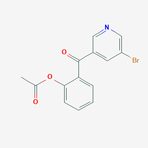 molecular formula C14H10BrNO3 B1292369 3-(2-Acetoxybenzoyl)-5-bromopyridine CAS No. 898766-26-2