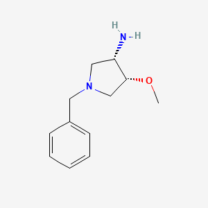 molecular formula C12H18N2O B12923788 cis-1-Benzyl-4-methoxypyrrolidin-3-amine 