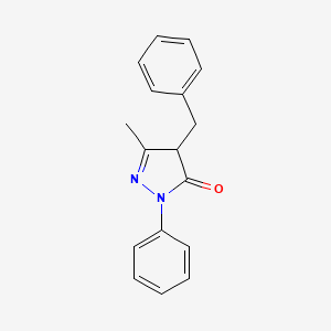 molecular formula C17H16N2O B12923826 3H-Pyrazol-3-one, 2,4-dihydro-5-methyl-2-phenyl-4-(phenylmethyl)- CAS No. 40040-65-1