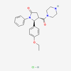 (4S,5S)-5-(4-ethoxyphenyl)-1-phenyl-4-(piperazine-1-carbonyl)pyrrolidin-2-one;hydrochloride