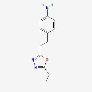 molecular formula C12H15N3O B12923843 4-[2-(5-Ethyl-1,3,4-oxadiazol-2-yl)ethyl]aniline CAS No. 689251-59-0