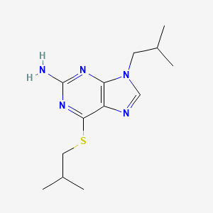 molecular formula C13H21N5S B12923846 9-(2-Methylpropyl)-6-(2-methylpropylsulfanyl)purin-2-amine CAS No. 91953-88-7