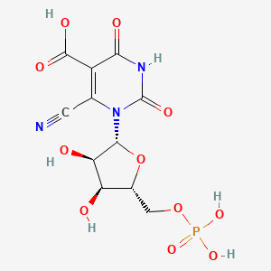 6-Cyano-1-((2R,3R,4S,5R)-3,4-dihydroxy-5-((phosphonooxy)methyl)tetrahydrofuran-2-yl)-2,4-dioxo-1,2,3,4-tetrahydropyrimidine-5-carboxylic acid