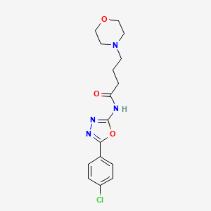 molecular formula C16H19ClN4O3 B12923884 N-[5-(4-Chlorophenyl)-1,3,4-oxadiazol-2-yl]-4-(morpholin-4-yl)butanamide CAS No. 89758-16-7