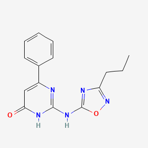 6-Phenyl-2-((3-propyl-1,2,4-oxadiazol-5-yl)amino)pyrimidin-4(1H)-one