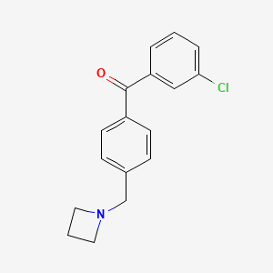 molecular formula C17H16ClNO B1292410 4'-Azetidinomethyl-3-chlorobenzophenone CAS No. 898756-46-2
