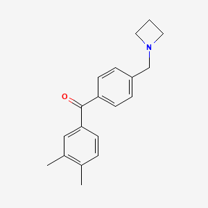 molecular formula C19H21NO B1292412 4'-Azetidinomethyl-3,4-dimethylbenzophenone CAS No. 898756-69-9