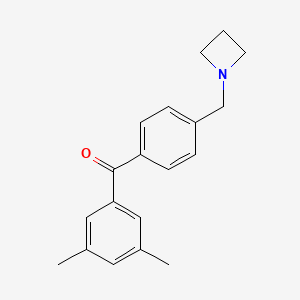 molecular formula C19H21NO B1292413 4'-Azetidinomethyl-3,5-dimethylbenzophenone CAS No. 898756-71-3
