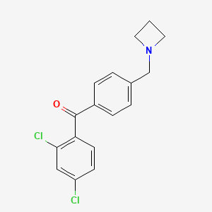 molecular formula C17H15Cl2NO B1292415 4'-Azetidinomethyl-2,4-dichlorobenzophenone CAS No. 898756-96-2
