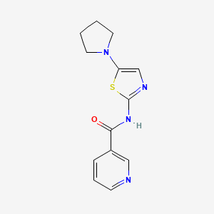 molecular formula C13H14N4OS B12924185 N-[5-(Pyrrolidin-1-yl)-1,3-thiazol-2-yl]pyridine-3-carboxamide CAS No. 828920-94-1