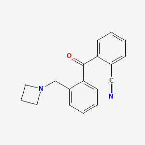 molecular formula C18H16N2O B1292421 2-Azetidinomethyl-2'-cyanobenzophenone CAS No. 898754-44-4