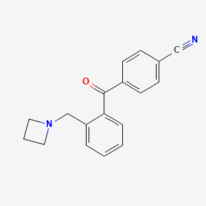 molecular formula C18H16N2O B1292423 2-氮杂环丁基甲基-4'-氰基苯甲酮 CAS No. 898754-50-2