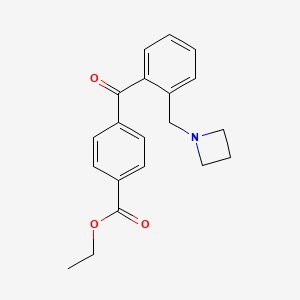 molecular formula C20H21NO3 B1292426 2-氮杂环丁基甲基-4'-羧乙氧基二苯甲酮 CAS No. 898754-59-1